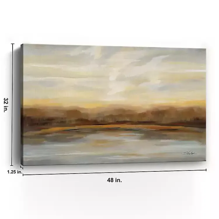 Canvas Art-Kirklands Home Fall Lake Sunset Canvas Art Print, 48x32 in.