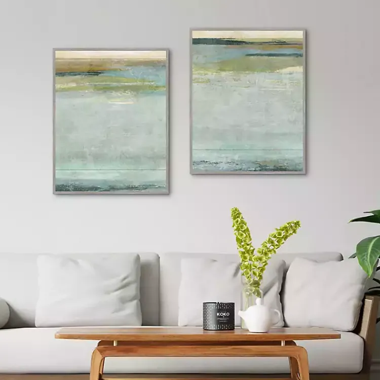 Canvas Art-Kirklands Home Seafoam Framed Canvas Art Prints, Set of 2 Blue