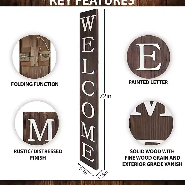 Garden Decor-Kirklands Home Natural Foldable Welcome Porch Board Brown