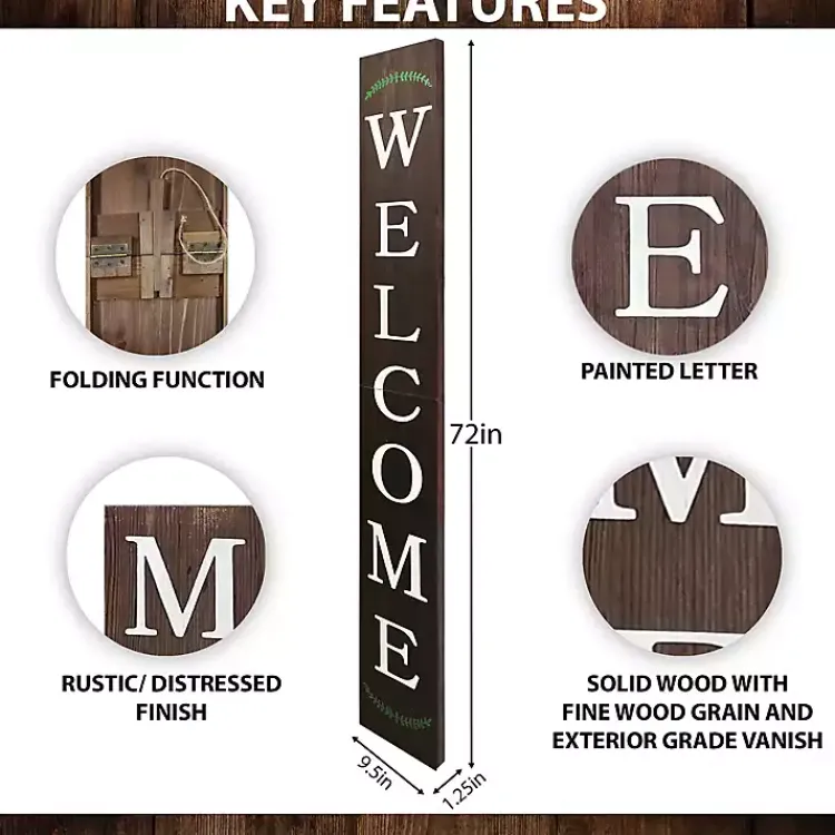 Garden Decor-Kirklands Home Natural Welcome Laurel Porch Board Brown
