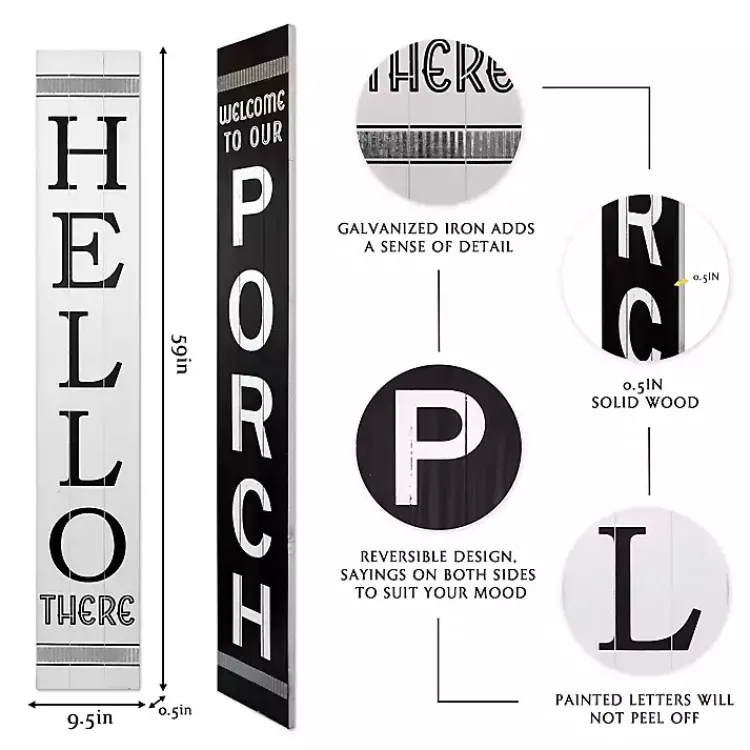 Garden Decor-Kirklands Home Black and White Hello There Porch Board