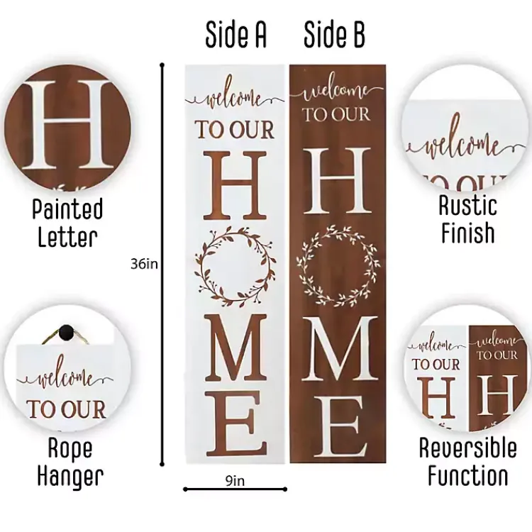 Garden Decor-Kirklands Home Welcome to Our Home Wreath Two-Sided Porch Board
