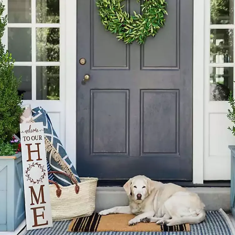 Garden Decor-Kirklands Home Welcome to Our Home Wreath Two-Sided Porch Board
