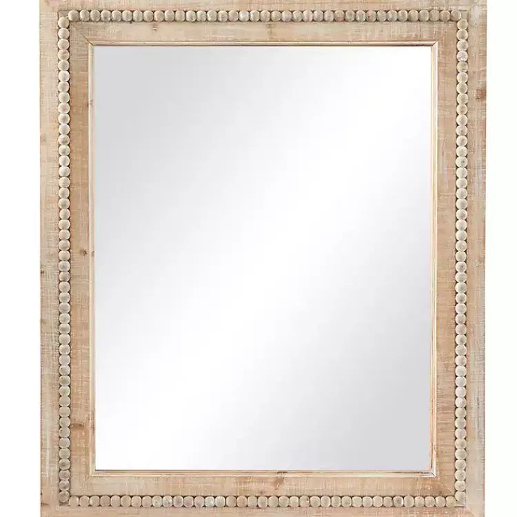 Decorative Mirrors-Kirklands Home Rectangle Distressed Beaded Wall Mirror