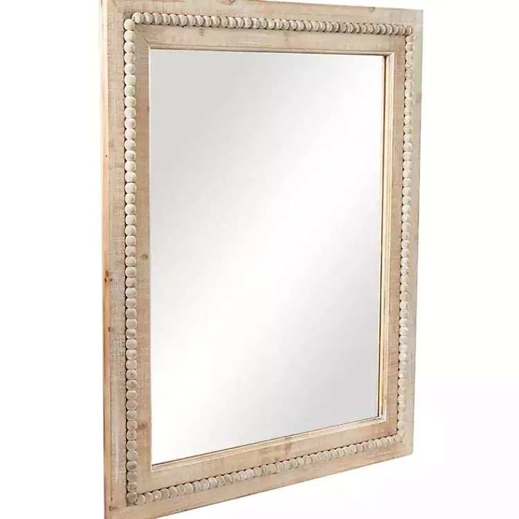 Decorative Mirrors-Kirklands Home Rectangle Distressed Beaded Wall Mirror