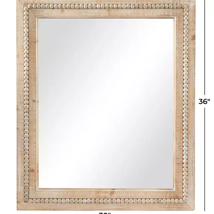 Decorative Mirrors-Kirklands Home Rectangle Distressed Beaded Wall Mirror