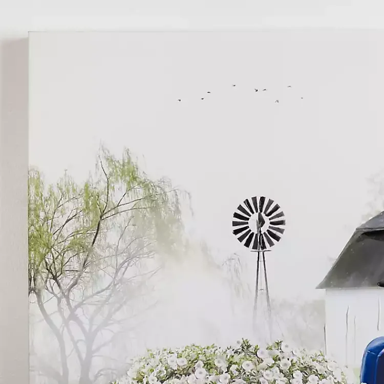 Canvas Art-Kirklands Home Navy Floral Pickup Truck Canvas Art Print