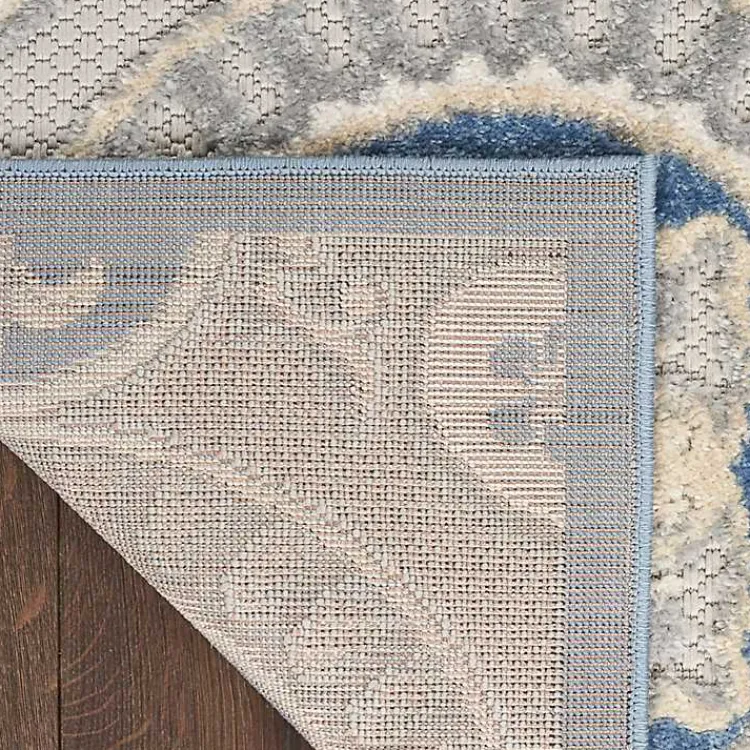 Outdoor Rugs-Kirklands Home Aloha Blue Medallion Indoor/Outdoor Area Rug, 3x5