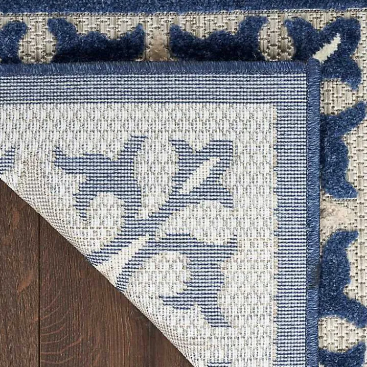 Outdoor Rugs-Kirklands Home Aloha Blue Geometric Indoor/Outdoor Area Rug, 6x9