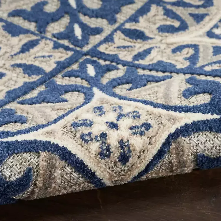 Outdoor Rugs-Kirklands Home Aloha Blue Geometric Indoor/Outdoor Area Rug, 6x9