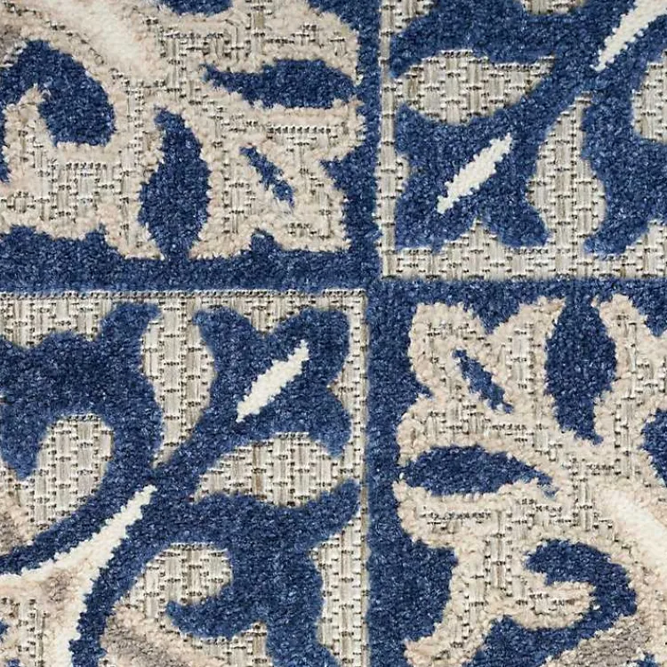 Outdoor Rugs-Kirklands Home Aloha Blue Geometric Indoor/Outdoor Area Rug, 9x12