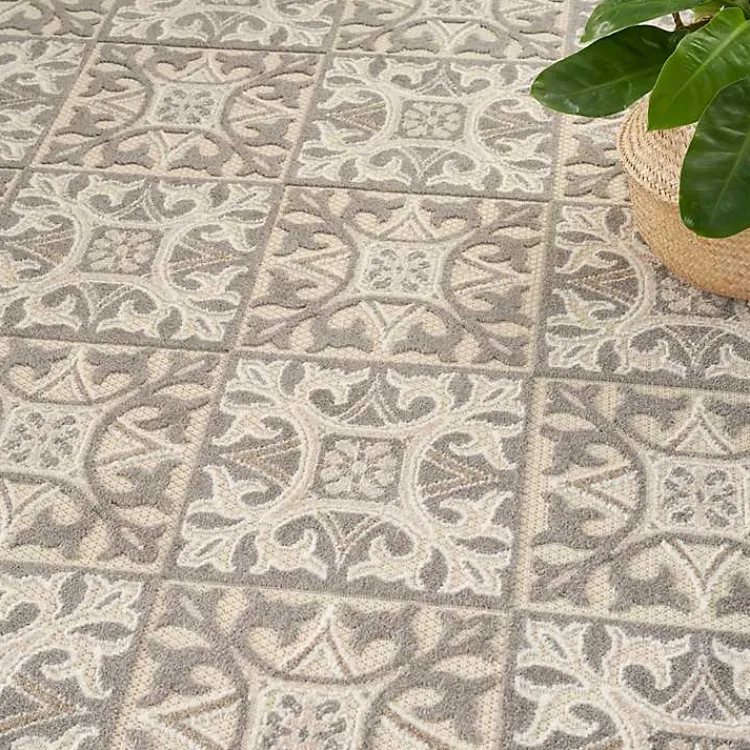 Outdoor Rugs-Kirklands Home Aloha Ivory Geometric Indoor/Outdoor Area Rug, 6x9