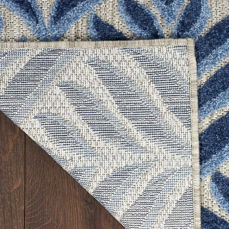 Outdoor Rugs-Kirklands Home Aloha Blue Botanical Indoor/Outdoor Area Rug, 9x12