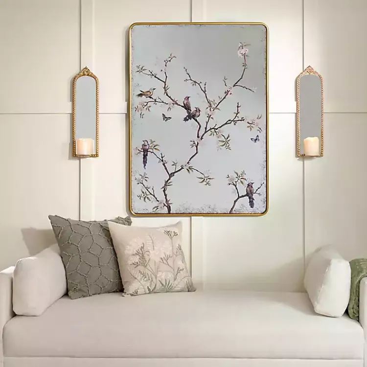 Decorative Mirrors-Kirklands Home Persephone Birds & Branches Wall Mirror