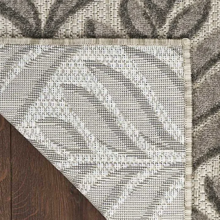 Outdoor Rugs-Kirklands Home Aloha Botanical Indoor/Outdoor Rug, 6x9 Gray