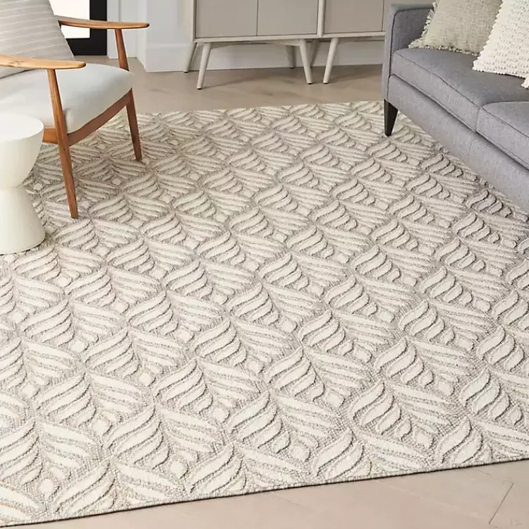 Outdoor Rugs-Kirklands Home Aloha Ivory Botanical Indoor/Outdoor Area Rug, 6x9
