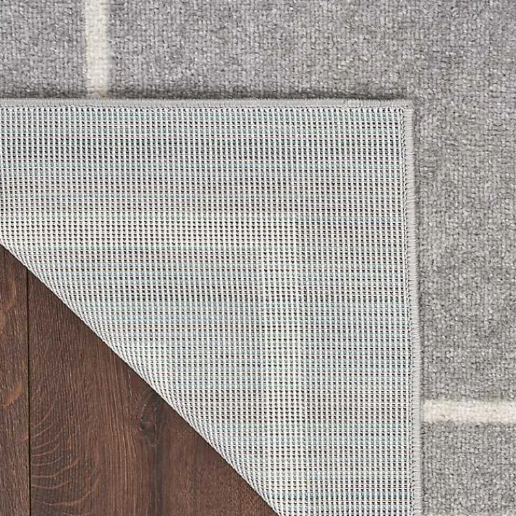 Outdoor Rugs-Kirklands Home Gray Bordered Indoor/Outdoor Area Rug, 6x9