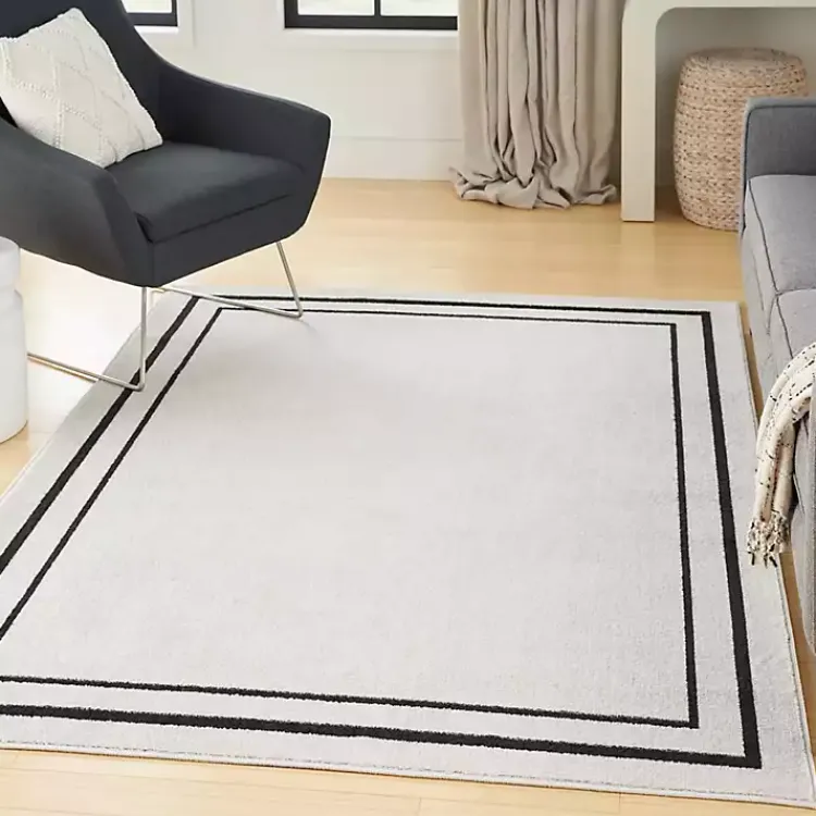 Outdoor Rugs-Kirklands Home Bordered Indoor/Outdoor Area Rug, 5x7 Ivory