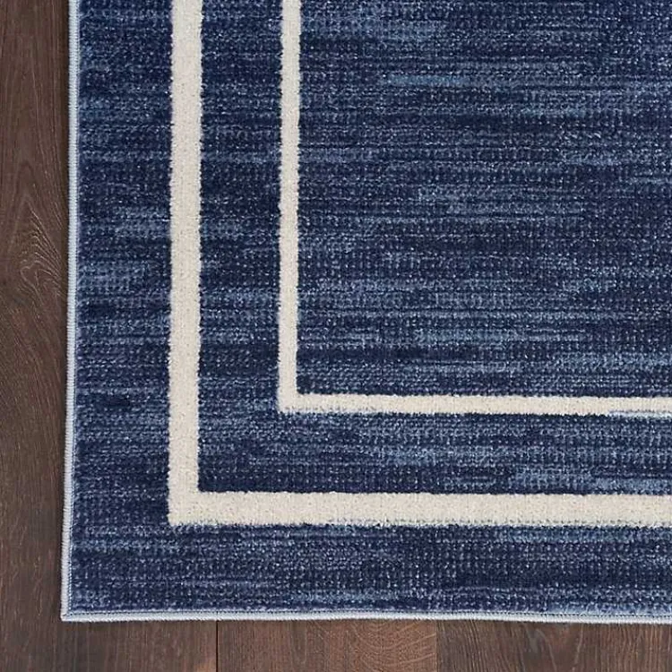 Outdoor Rugs-Kirklands Home Navy Bordered Indoor/Outdoor Area Rug, 3x5
