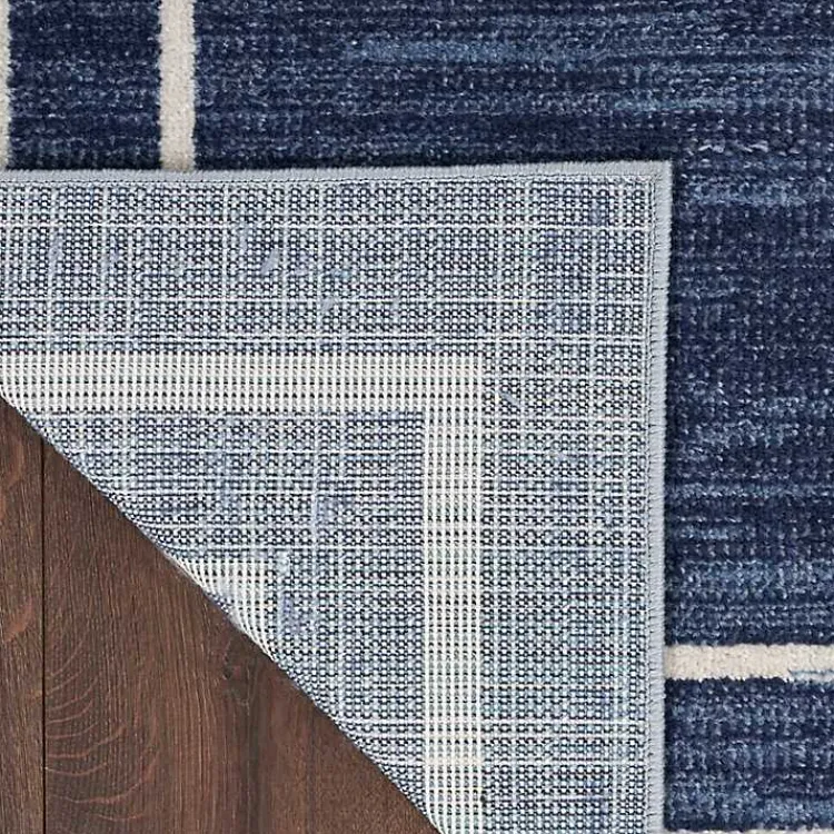 Outdoor Rugs-Kirklands Home Navy Bordered Indoor/Outdoor Area Rug, 5x7