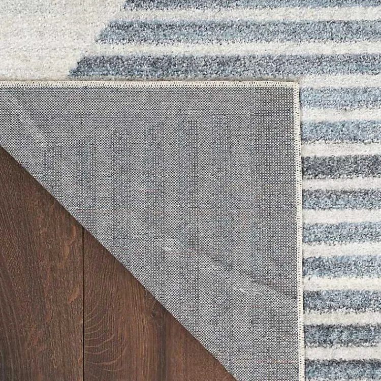 Area Rugs-Kirklands Home Blue Linear Geometric Washable Runner, 2x10