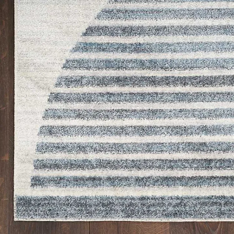 Area Rugs-Kirklands Home Blue Linear Geometric Washable Runner, 2x10