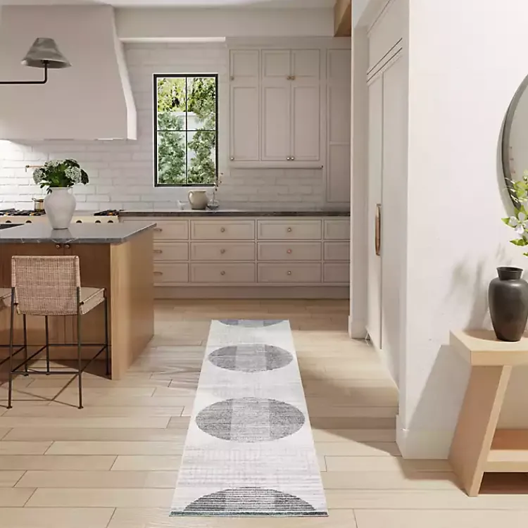 Area Rugs-Kirklands Home Blue Linear Geometric Washable Runner, 2x10