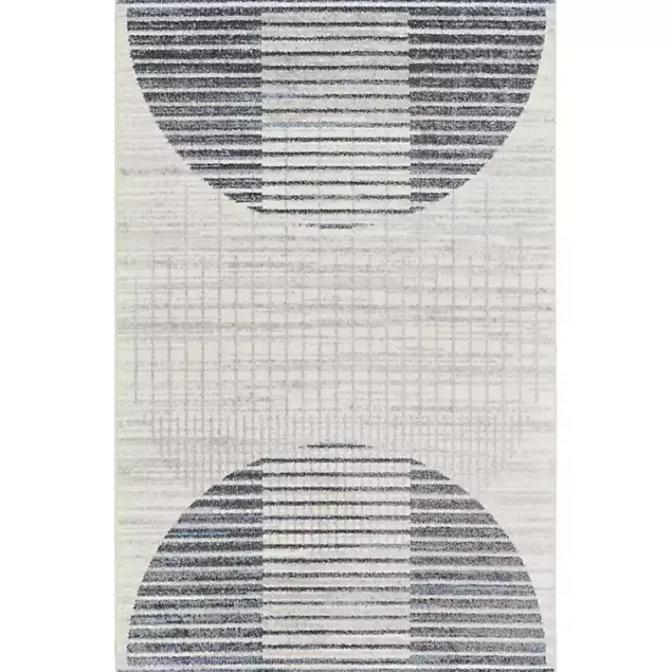 Area Rugs-Kirklands Home Blue Linear Geometric Washable Area Rug, 4x6