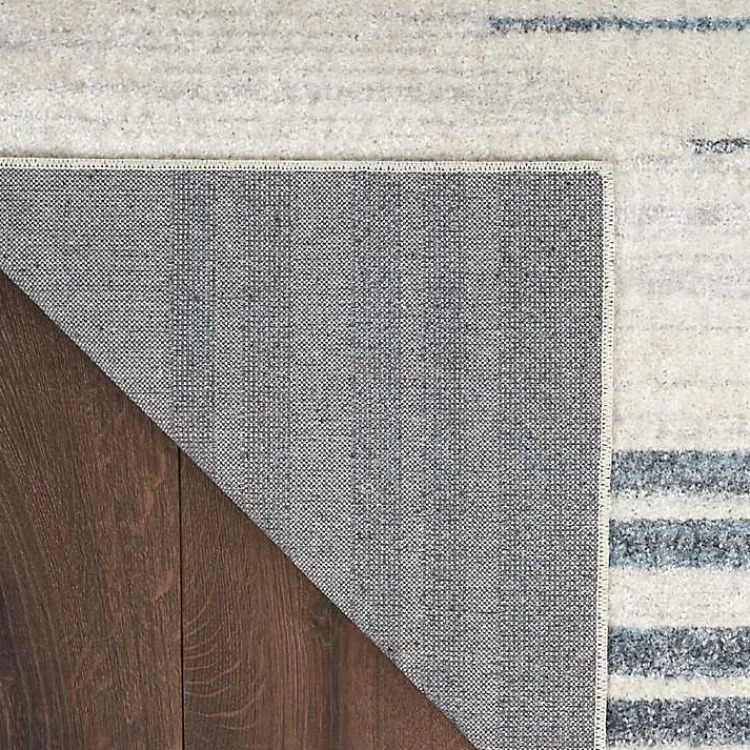 Area Rugs-Kirklands Home Ivory Striated Sphere Washable Runner, 2x10