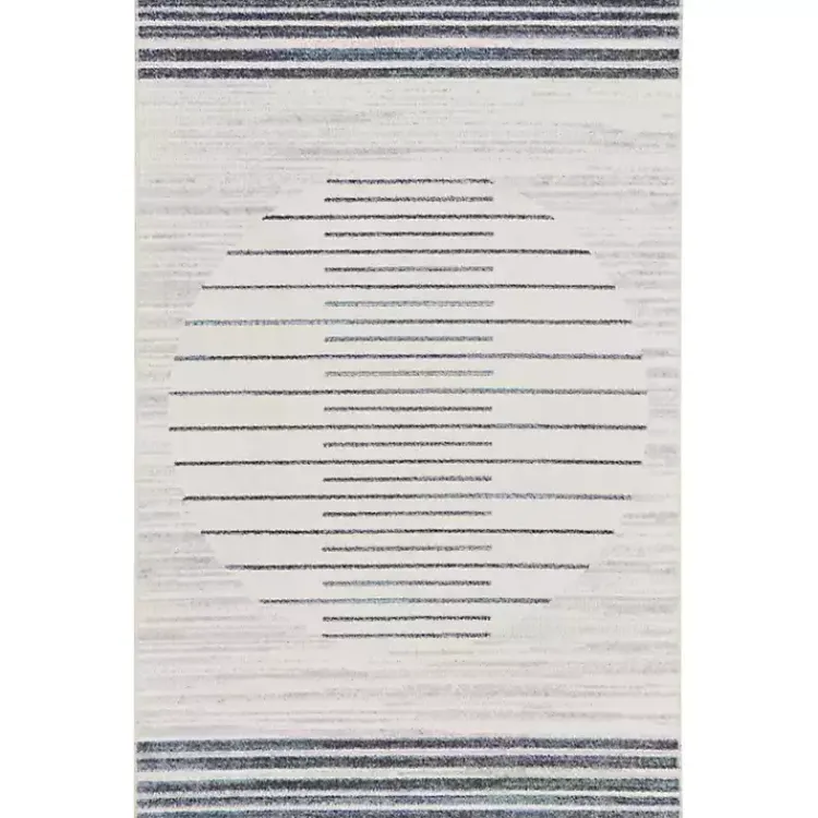 Area Rugs-Kirklands Home Ivory Striated Sphere Washable Area Rug, 3x5