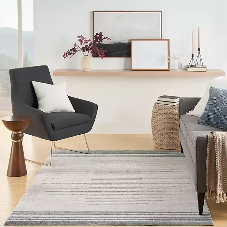 Area Rugs-Kirklands Home Ivory Striated Sphere Washable Area Rug, 6x9