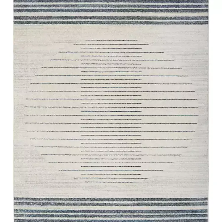 Area Rugs-Kirklands Home Ivory Striated Sphere Washable Area Rug, 7x10