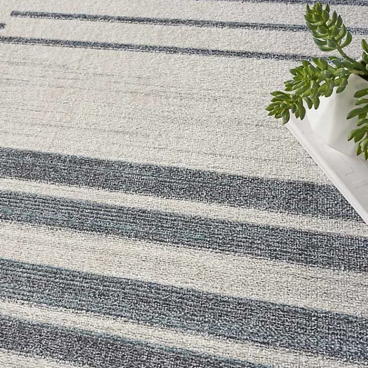 Area Rugs-Kirklands Home Ivory Striated Sphere Washable Area Rug, 7x10