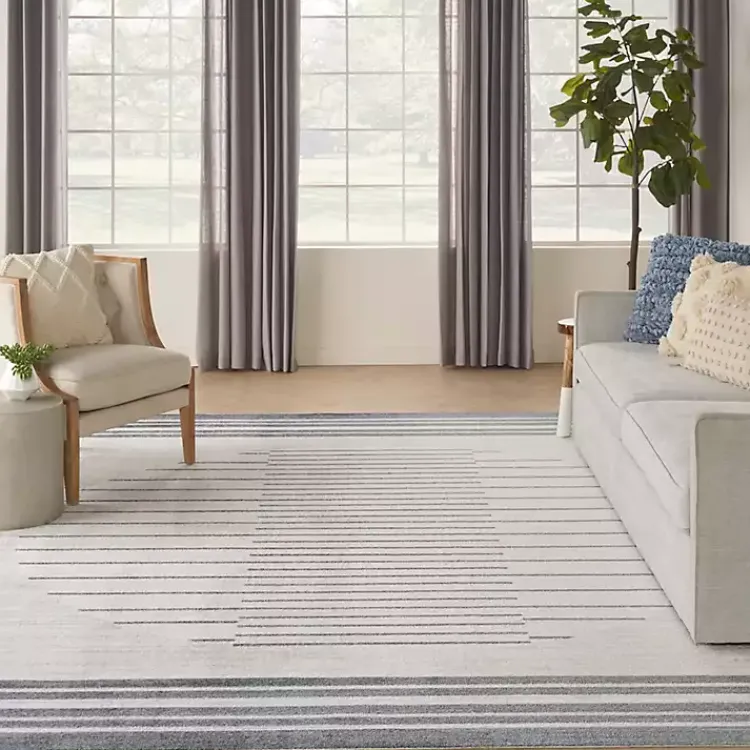 Area Rugs-Kirklands Home Ivory Striated Sphere Washable Area Rug, 7x10