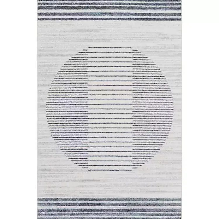 Area Rugs-Kirklands Home Blue Linear Sphere Washable Accent Rug, 2x4