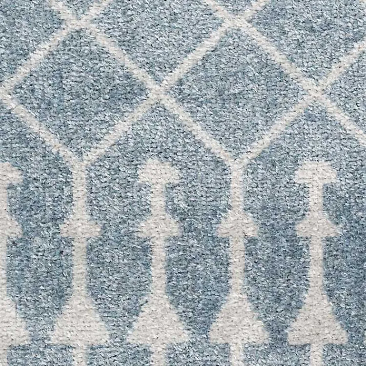 Area Rugs-Kirklands Home Light Moroccan Washable Runner, 2x10 Blue