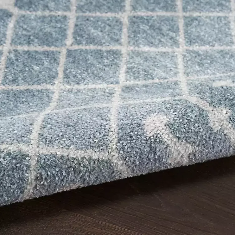 Area Rugs-Kirklands Home Light Moroccan Washable Runner, 2x10 Blue