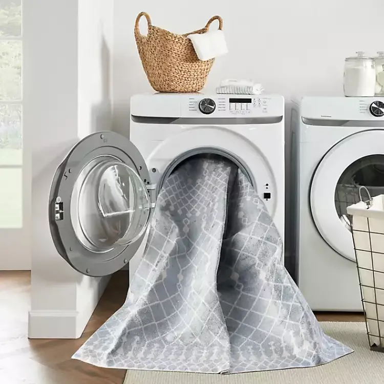 Area Rugs-Kirklands Home Light Moroccan Washable Runner, 2x10 Blue