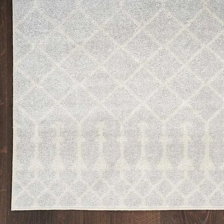 Area Rugs-Kirklands Home Gray and Ivory Moroccan Trellis Area Rug, 9x12