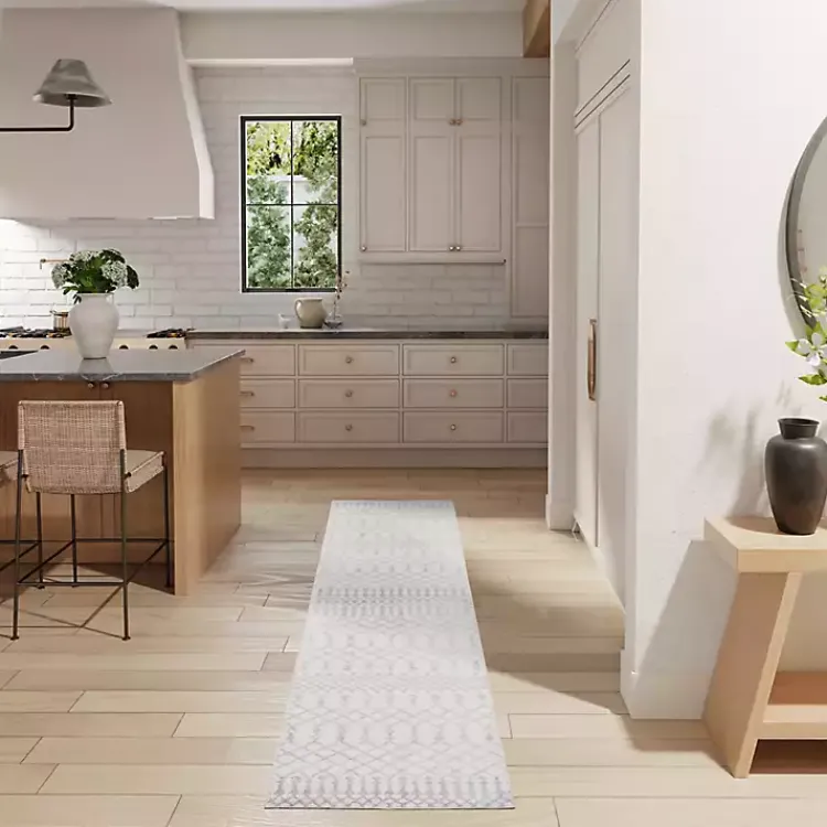Area Rugs-Kirklands Home Moroccan Washable Runner, 2x12 Ivory