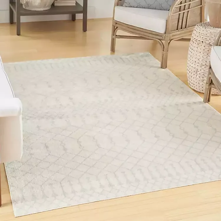 Area Rugs-Kirklands Home Moroccan Washable Area Rug, 6x9 Ivory