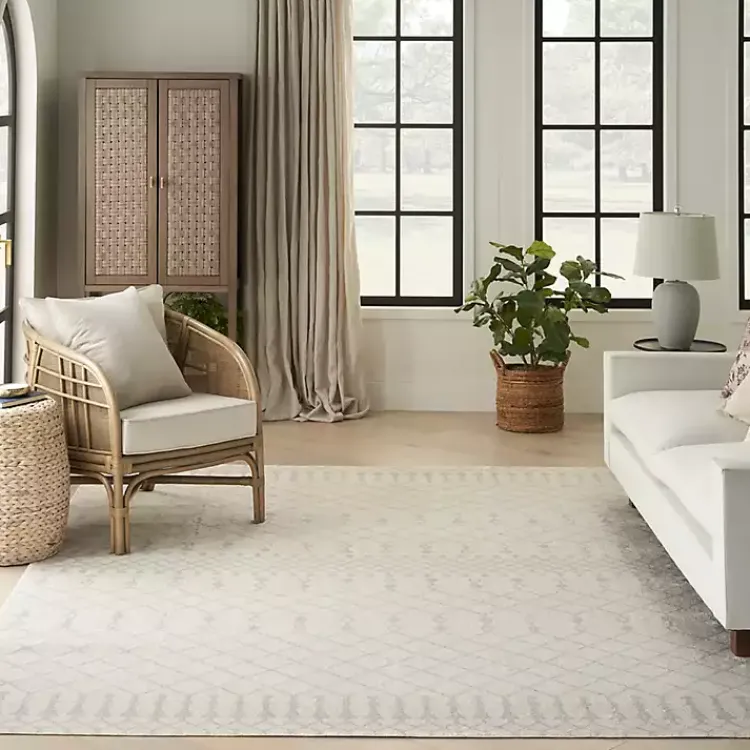 Area Rugs-Kirklands Home Moroccan Washable Area Rug, 9x12 Ivory