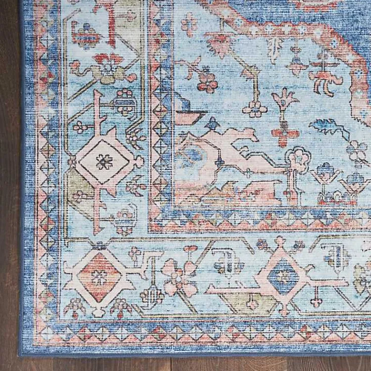 Area Rugs-Kirklands Home Fulton Medallion Area Rug, 7x9 Blue