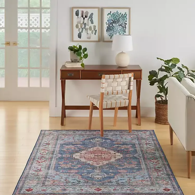 Area Rugs-Kirklands Home Fulton Medallion Area Rug, 7x9 Blue