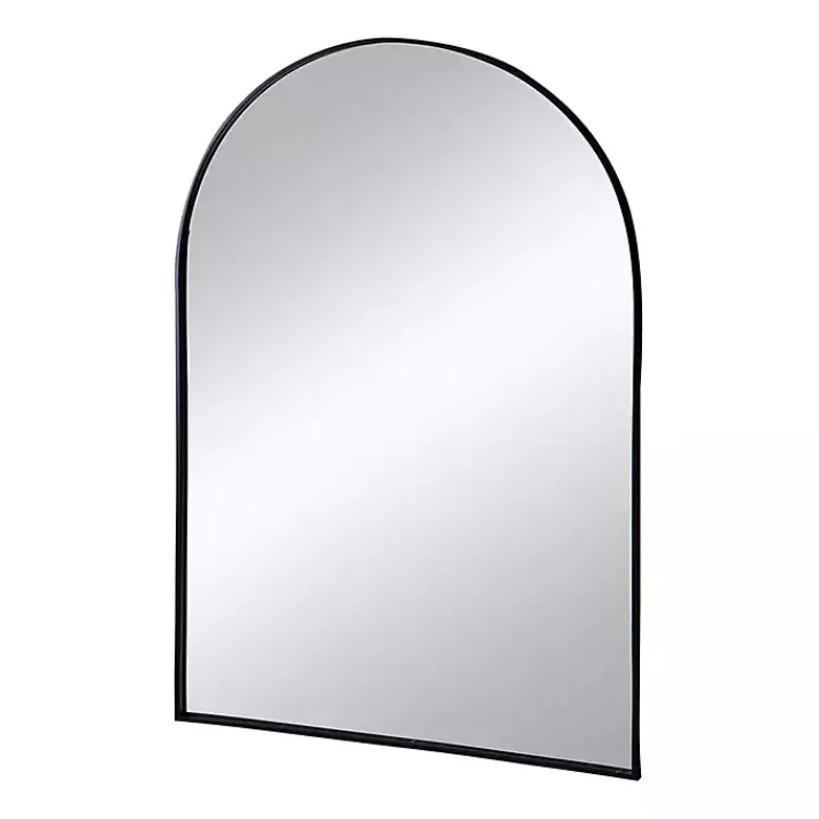 Decorative Mirrors-Kirklands Home Long Arched Wall Mirror Black