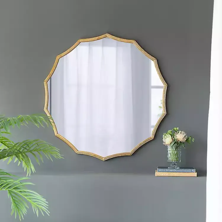 Decorative Mirrors-Kirklands Home Gold Curved Sunburst Wall Mirror