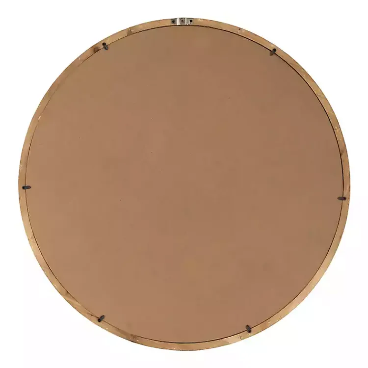 Decorative Mirrors-Kirklands Home Round Natural Light Wood Wall Mirror