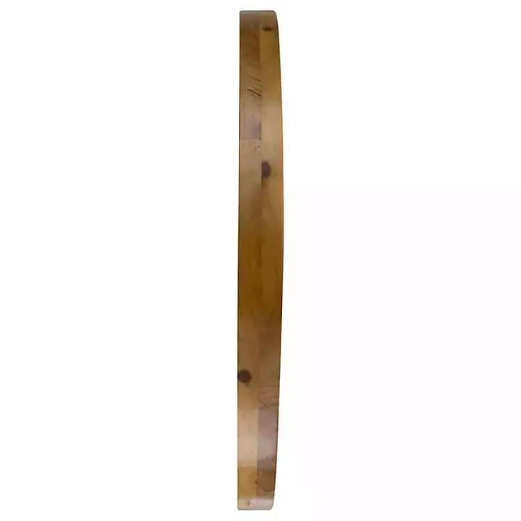 Decorative Mirrors-Kirklands Home Round Natural Light Wood Wall Mirror