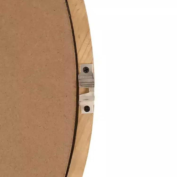 Decorative Mirrors-Kirklands Home Round Natural Light Wood Wall Mirror