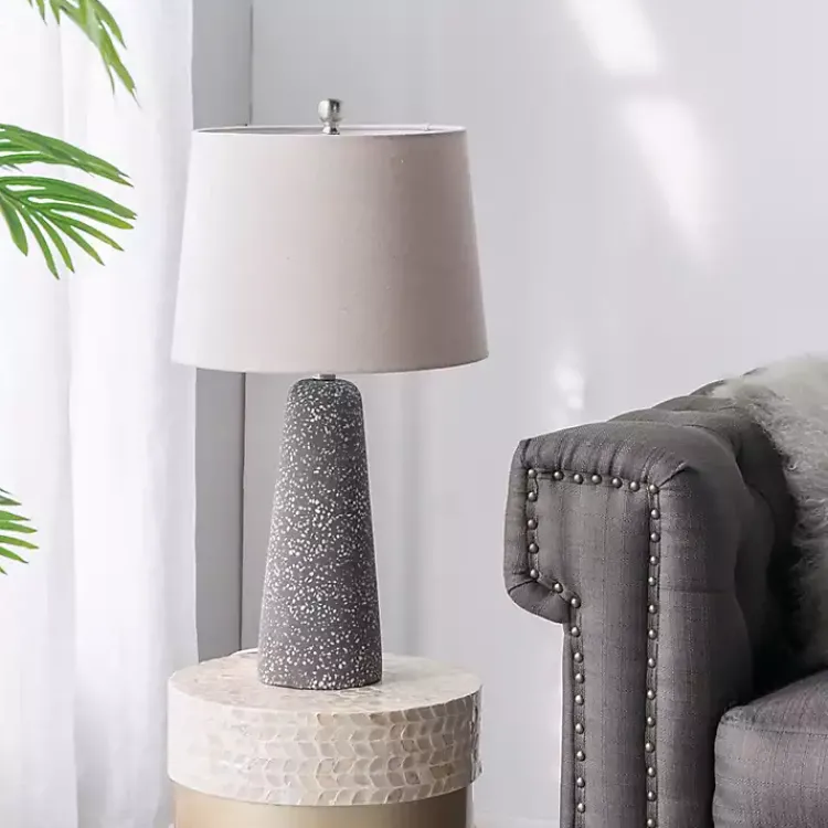 Table Lamps-Kirklands Home Gray Speckled Stone Table Lamp Tan